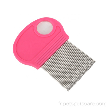 Peigne de peigne plus propre à aiguille pour animaux de compagnie avec loupe